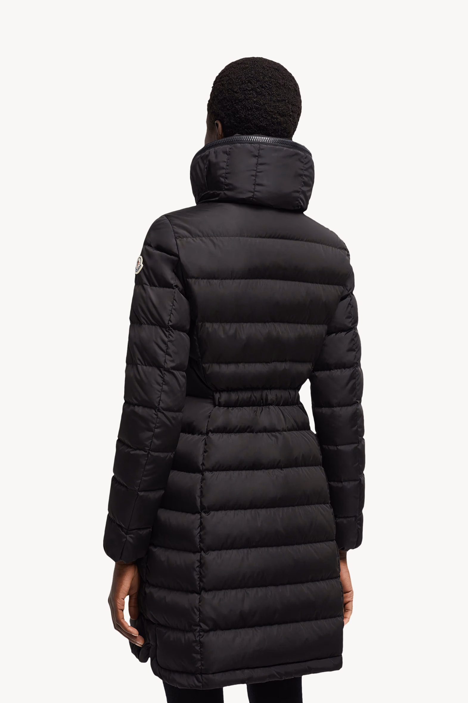Flammette Hooded Long Down Jacket Women Black Moncler 5